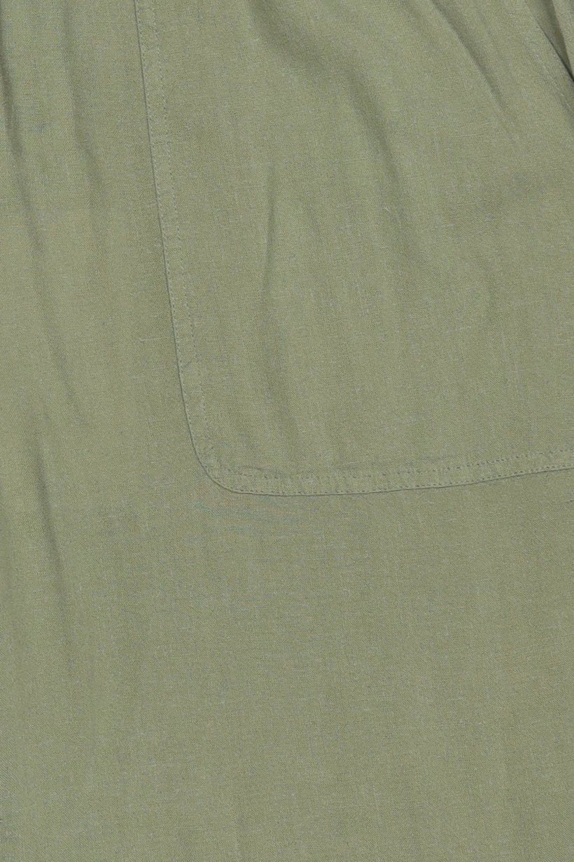 Women Chambray Basic Shorts, Sage Green
