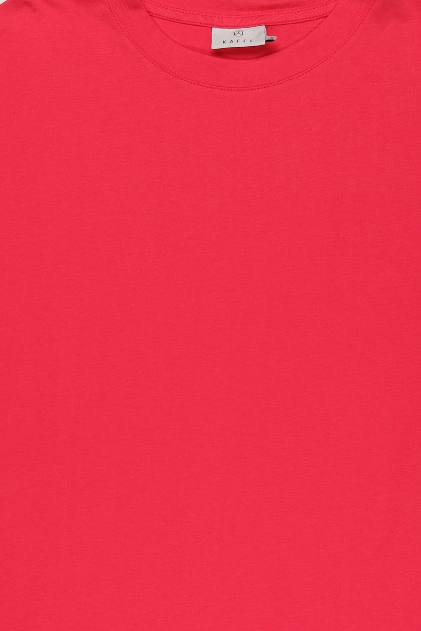 Women Crew Neck Short Sleeve Solid T-Shirt, Coral