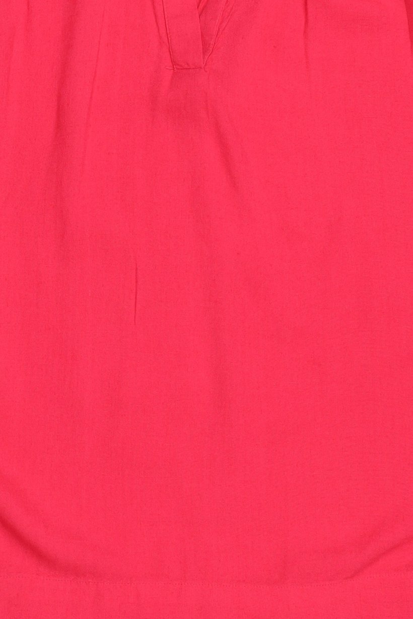 Women Split Neck Plain Cap Sleeve Top, Dark Pink