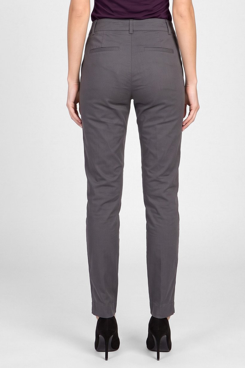 Women Solid Chino Pants, Grey