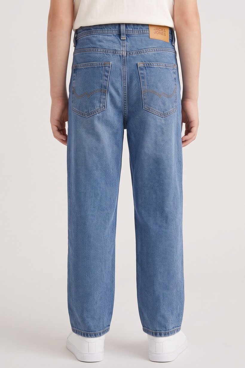 Kids Boy Relaxed Fit Solid Denim Jeans, Blue