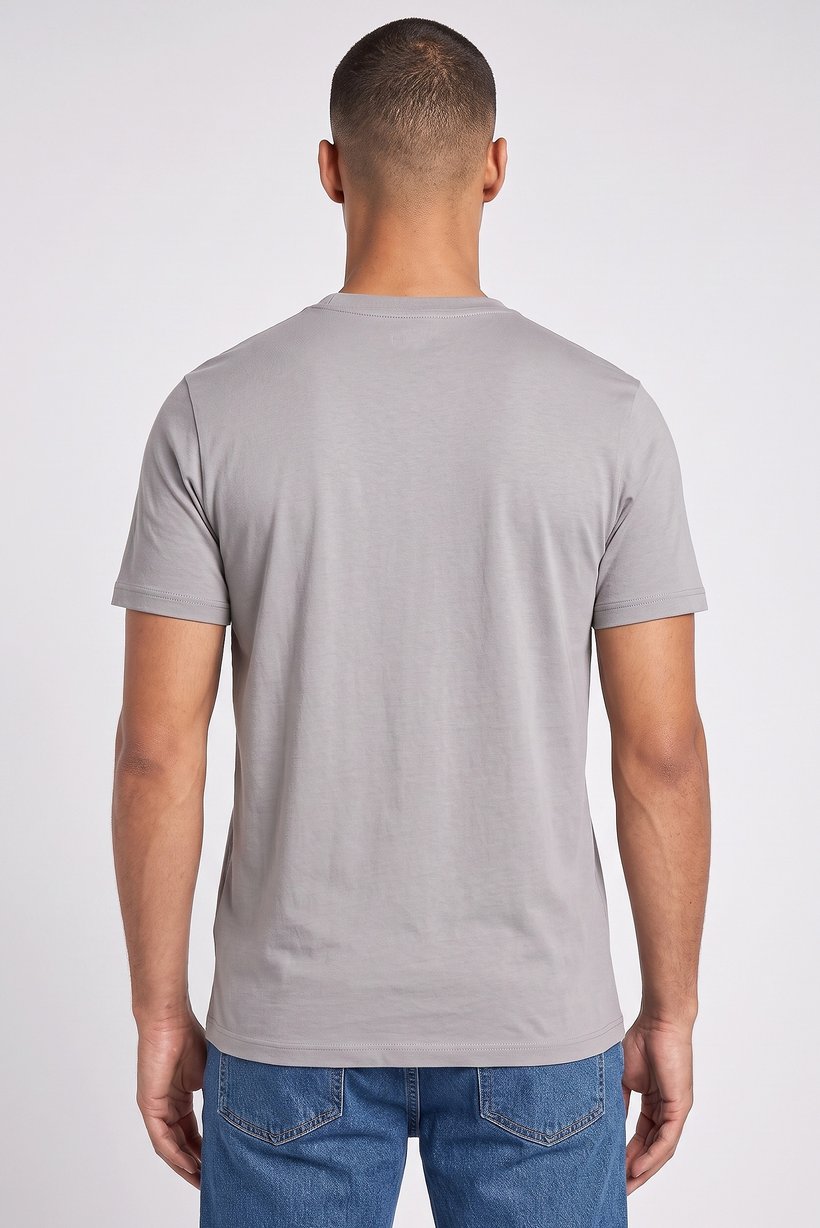 Men Crew Neck Short Sleeve Plain T-Shirt, Grey