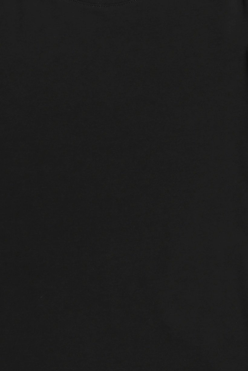 Women Crew Neck Short Sleeve Plain T-Shirt, Black