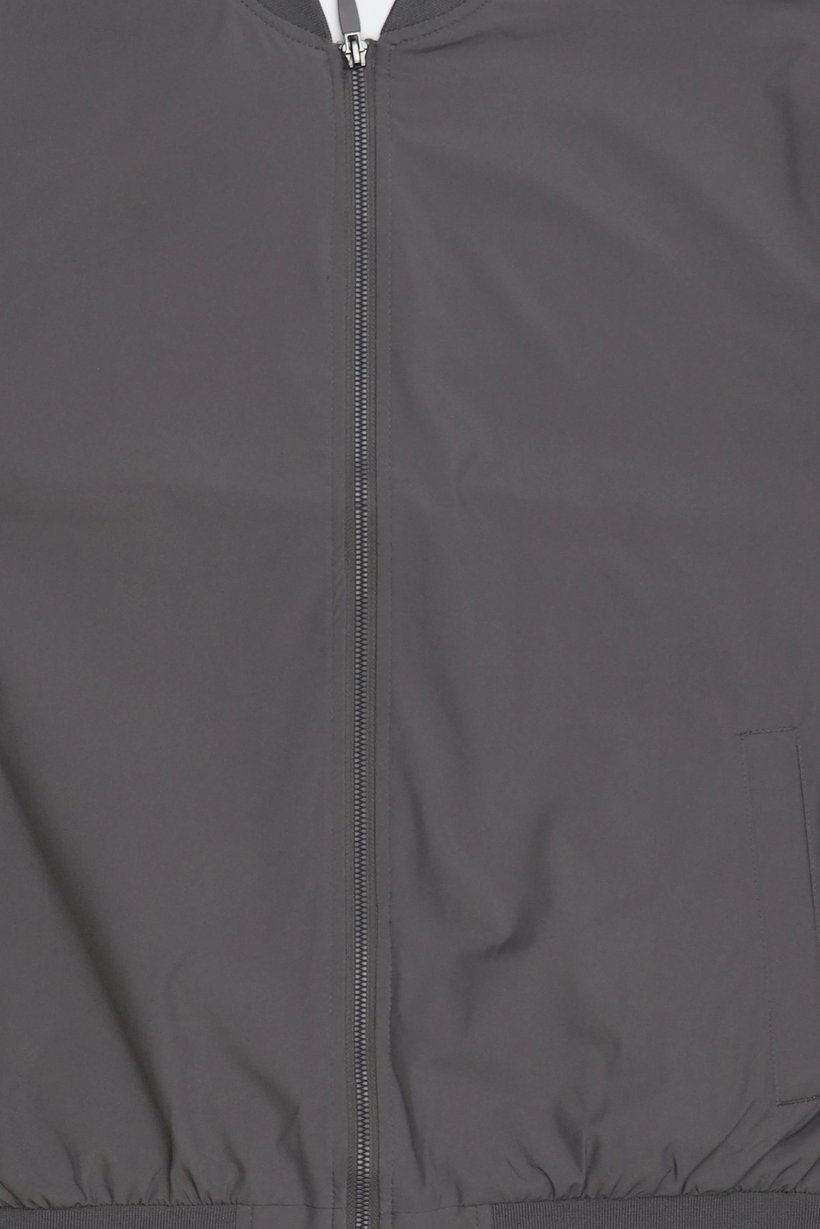 Men Solid Bomber Jacket, Grey