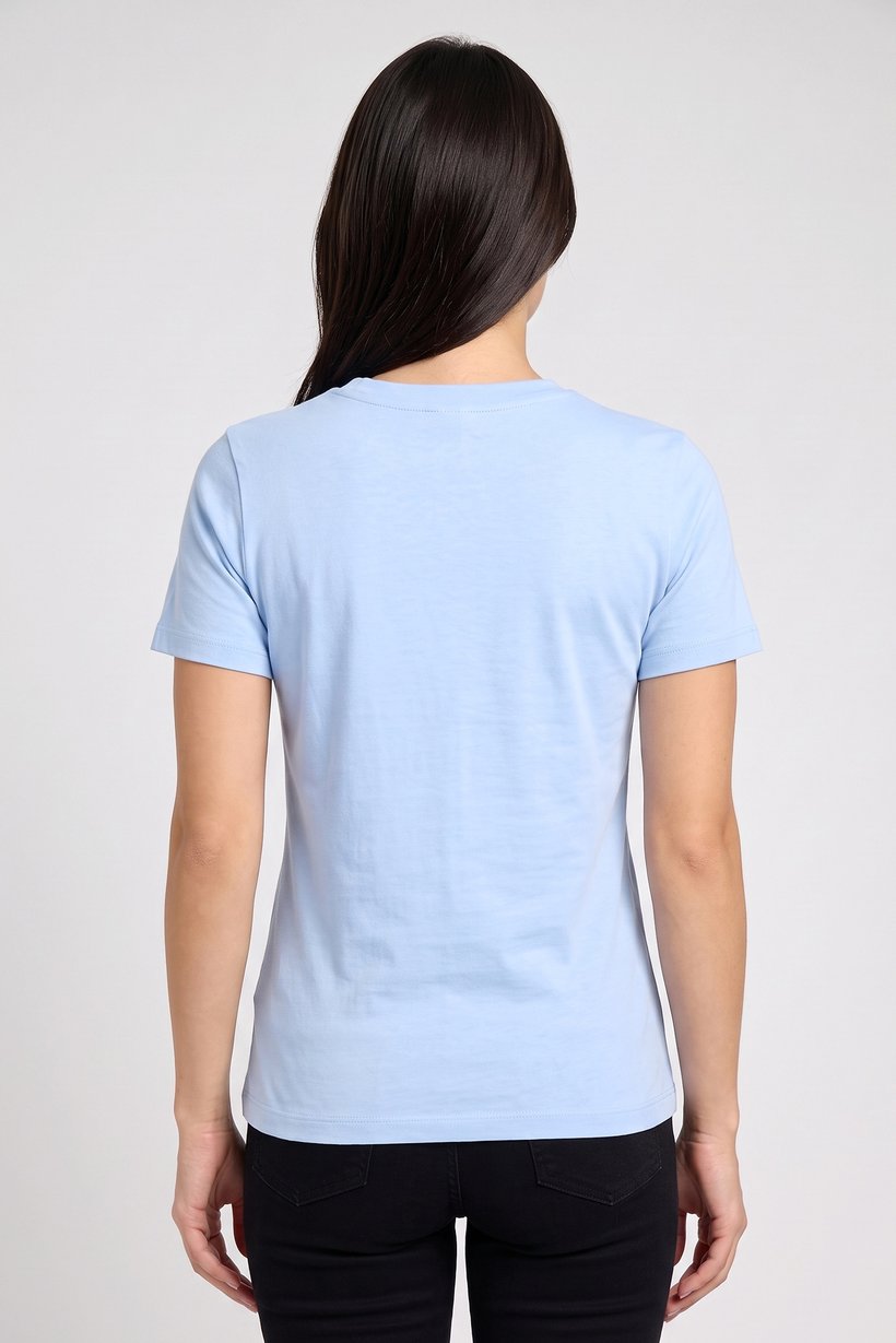 Women Regular Fit Solid Short Sleeve Top, Light Blue