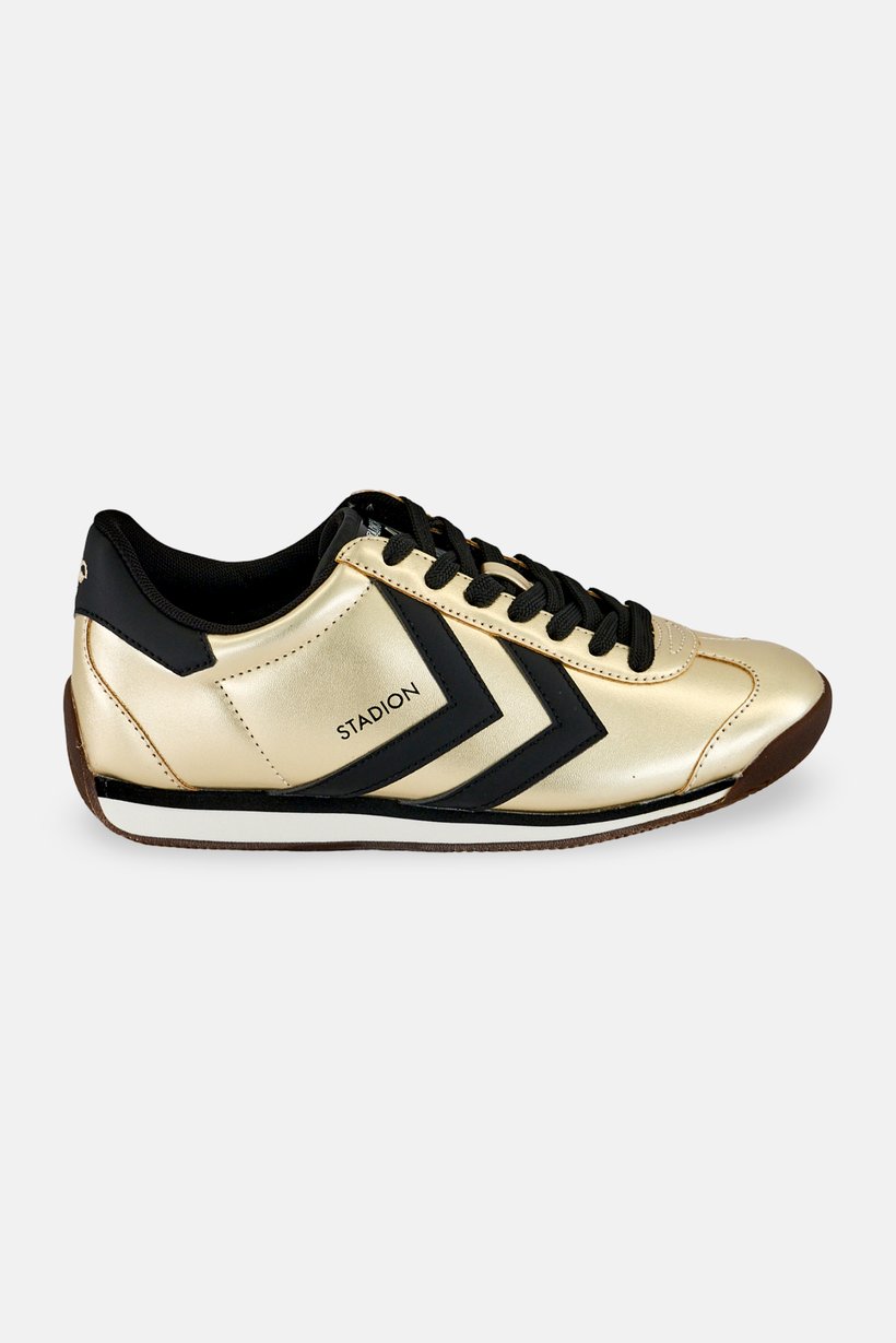 Kids Boy Stadion Metallic Lace Up Outdoor Shoes, Gold