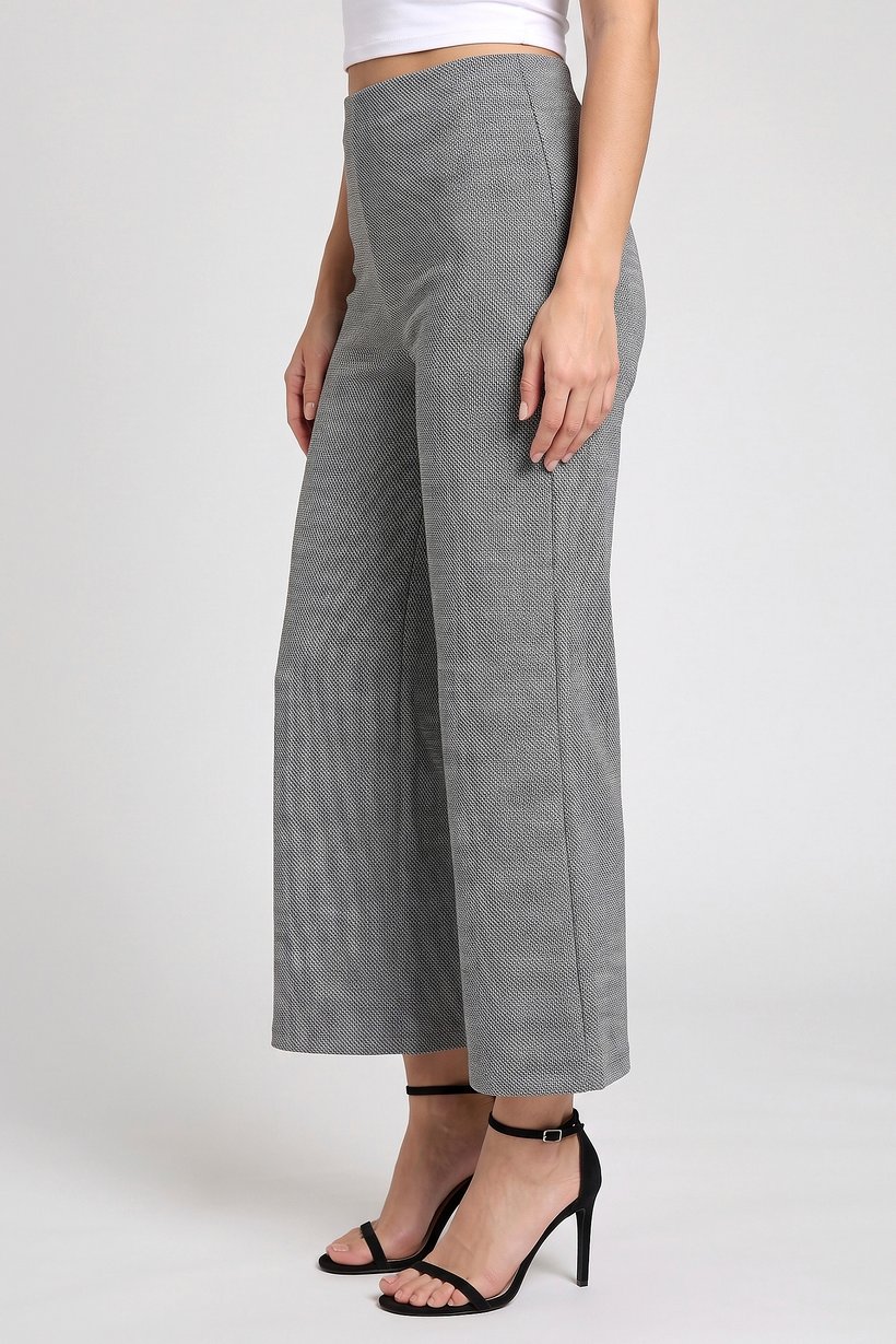 Women Regular Fit 34 Inseam Plain Wide Leg Pants, Multicolor