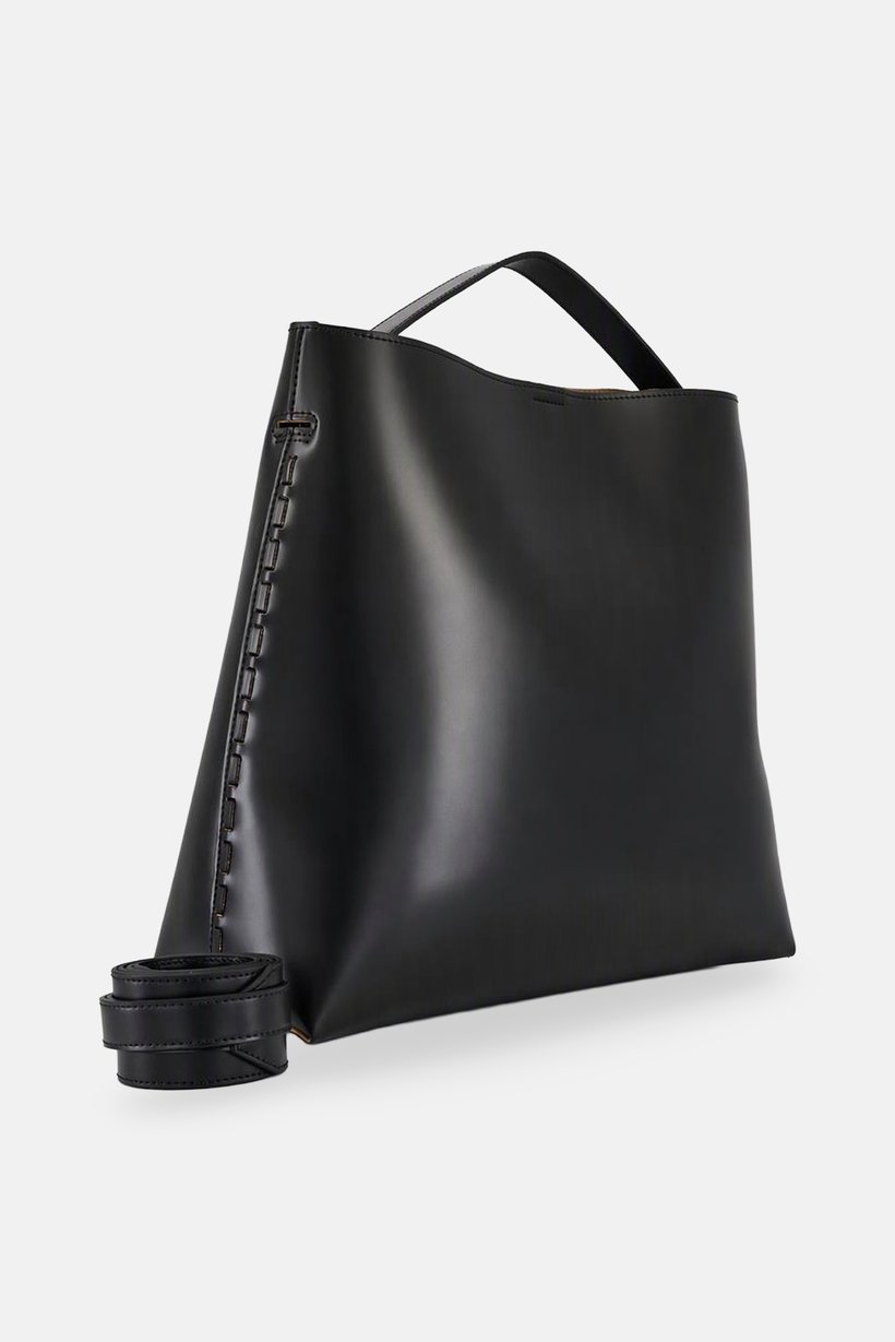 Women Plain Tote Bag With Pouch, Black