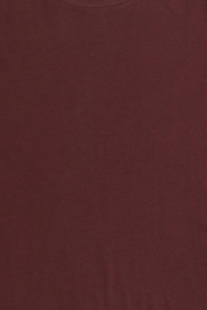 Women Crew Neck Short Sleeve Plain T-Shirt, Burgundy