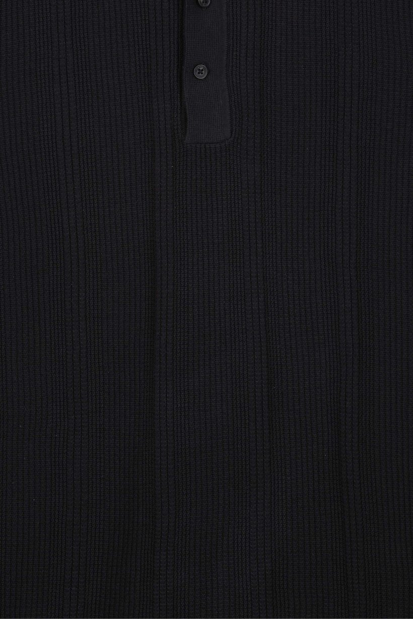 Men Regular Fit Textured Short Sleeve Polo Shirt, Black