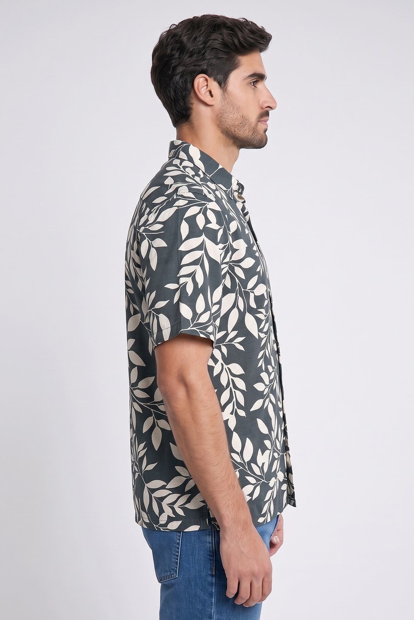 Men Regular Fit Allover Print Short Sleeve Casual Shirt, Multicolor