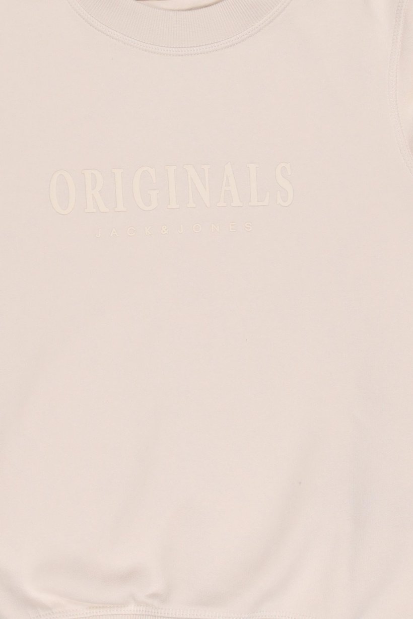 Kids Boys Brand Logo Long Sleeve Sweatshirt, Beige