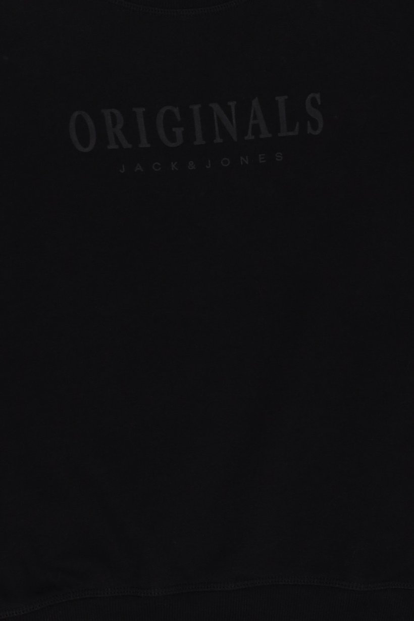 Kids Boy Brand Logo Long Sleeve Sweatshirt, Black