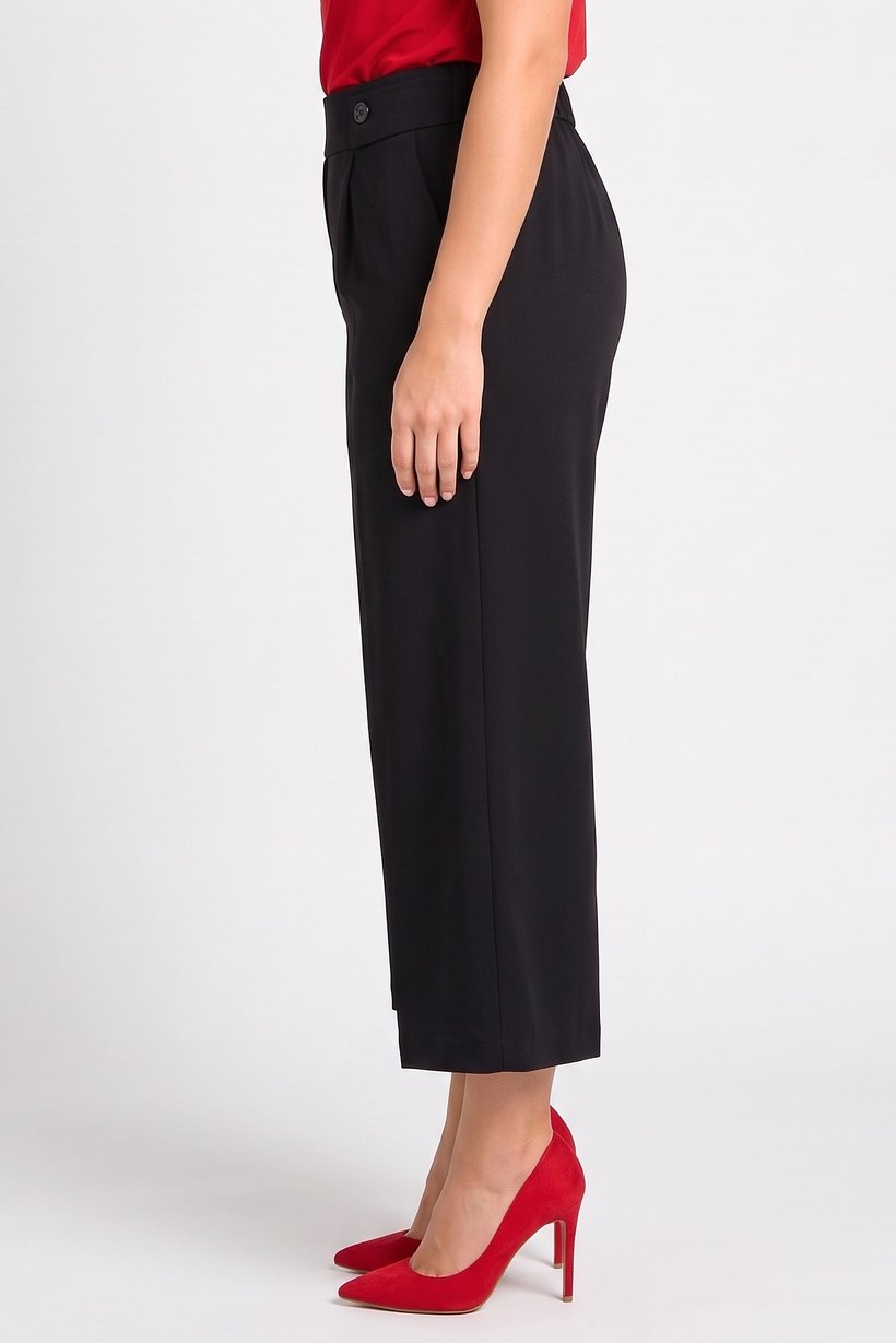 Women Regular Fit Solid Wide Leg Pants, Pants