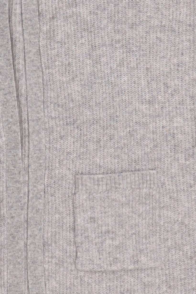 Women Split Neck Knitted Cardigan, Grey
