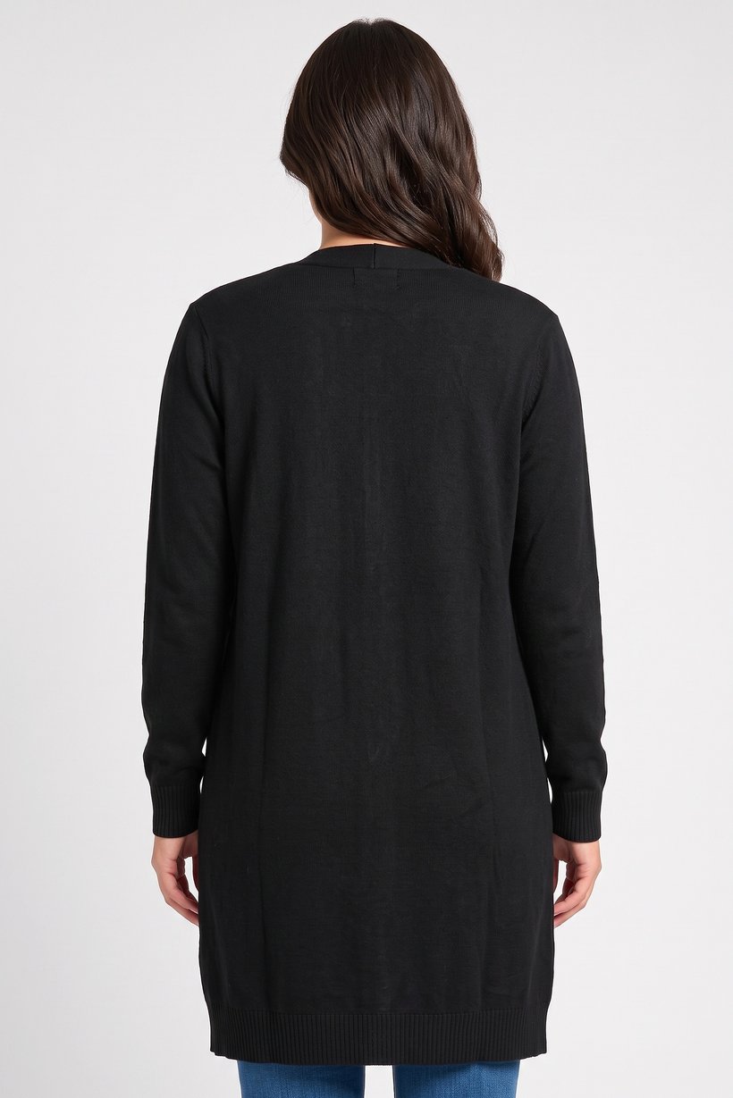 Women Knitted Long Sleeve Cardigan, Black