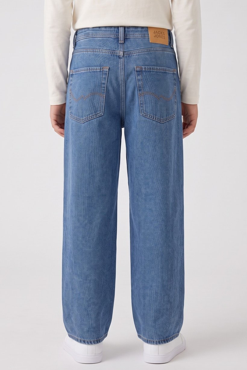 Kids Boy Baggy Fit Washed Denim Jeans, Blue