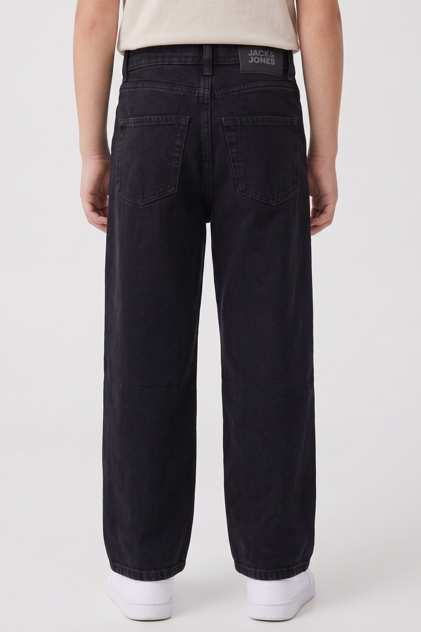 Kids Boy Regular Fit Solid Non Stretch Jeans, Black