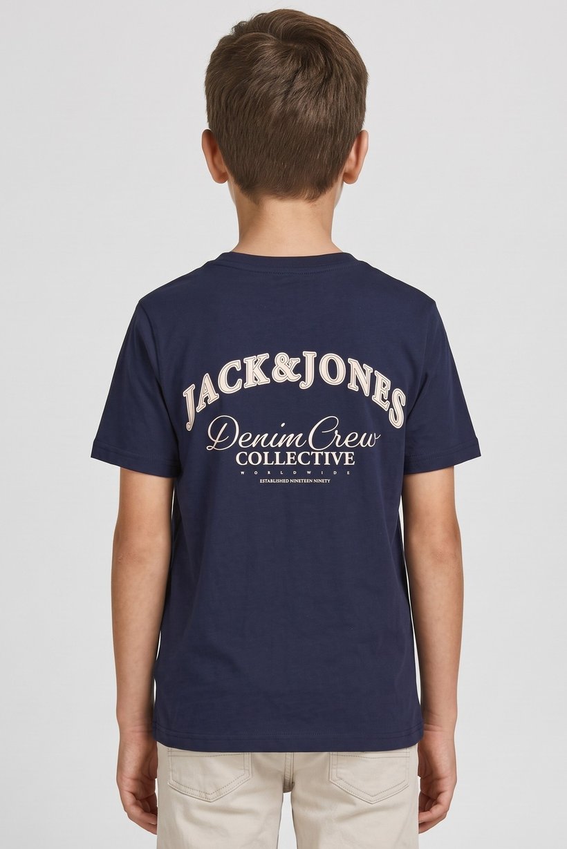 Kids Boy Crew Neck Short Sleeve Graphic Print T-Shirt, Navy
