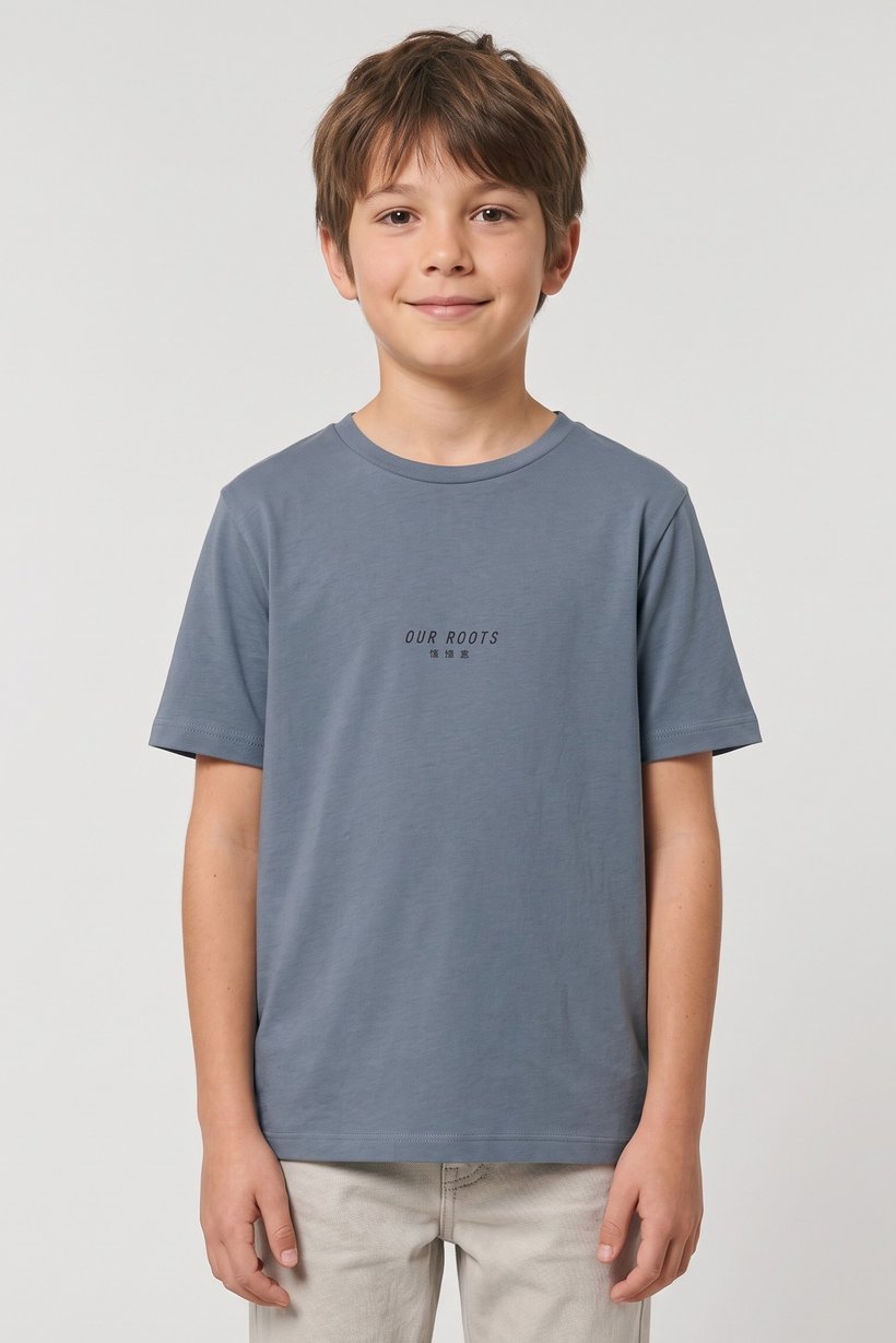 Kids Boy Crew Neck Short Sleeve Graphic Print T-Shirt, Grey