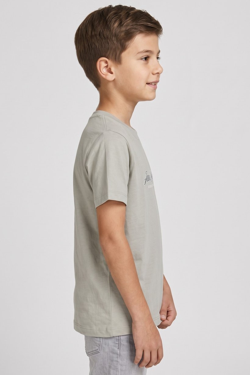 Kids Boy Short Sleeve Brand Logo T-Shirt, Light Sage