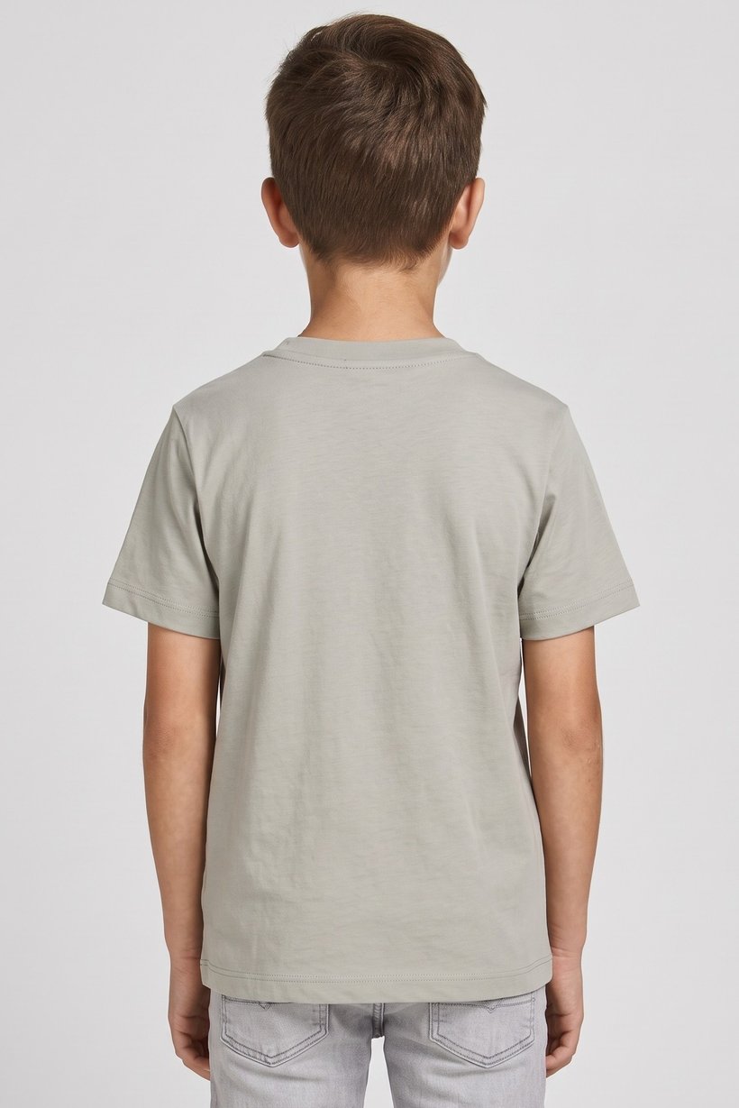 Kids Boy Short Sleeve Brand Logo T-Shirt, Light Sage