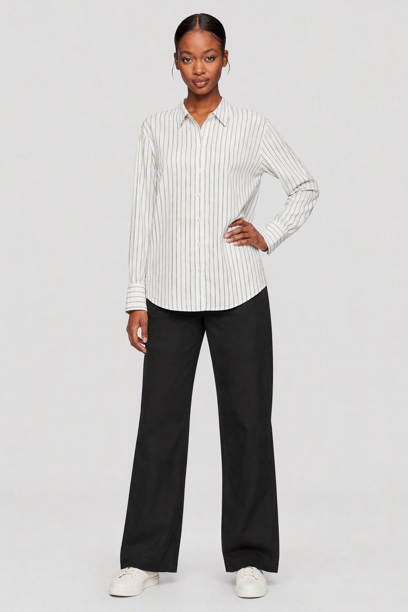 Women Regular Fit Stripe Long Sleeve Shirt, Multicolor