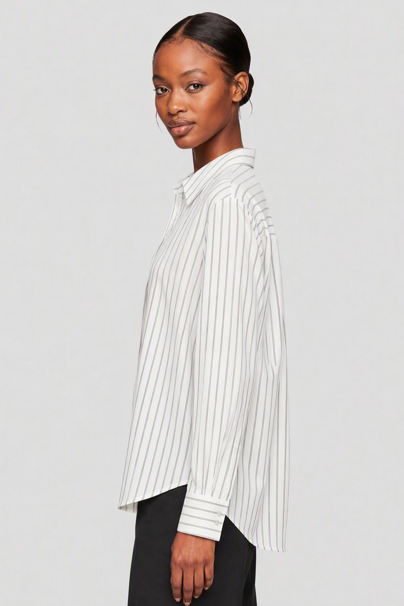 Women Regular Fit Stripe Long Sleeve Shirt, Multicolor