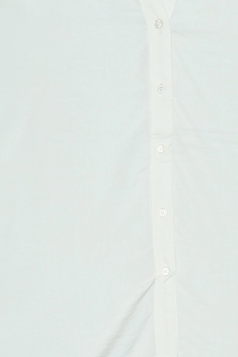 Women Oversized Fit Plain Long Sleeve Shirt, Off White