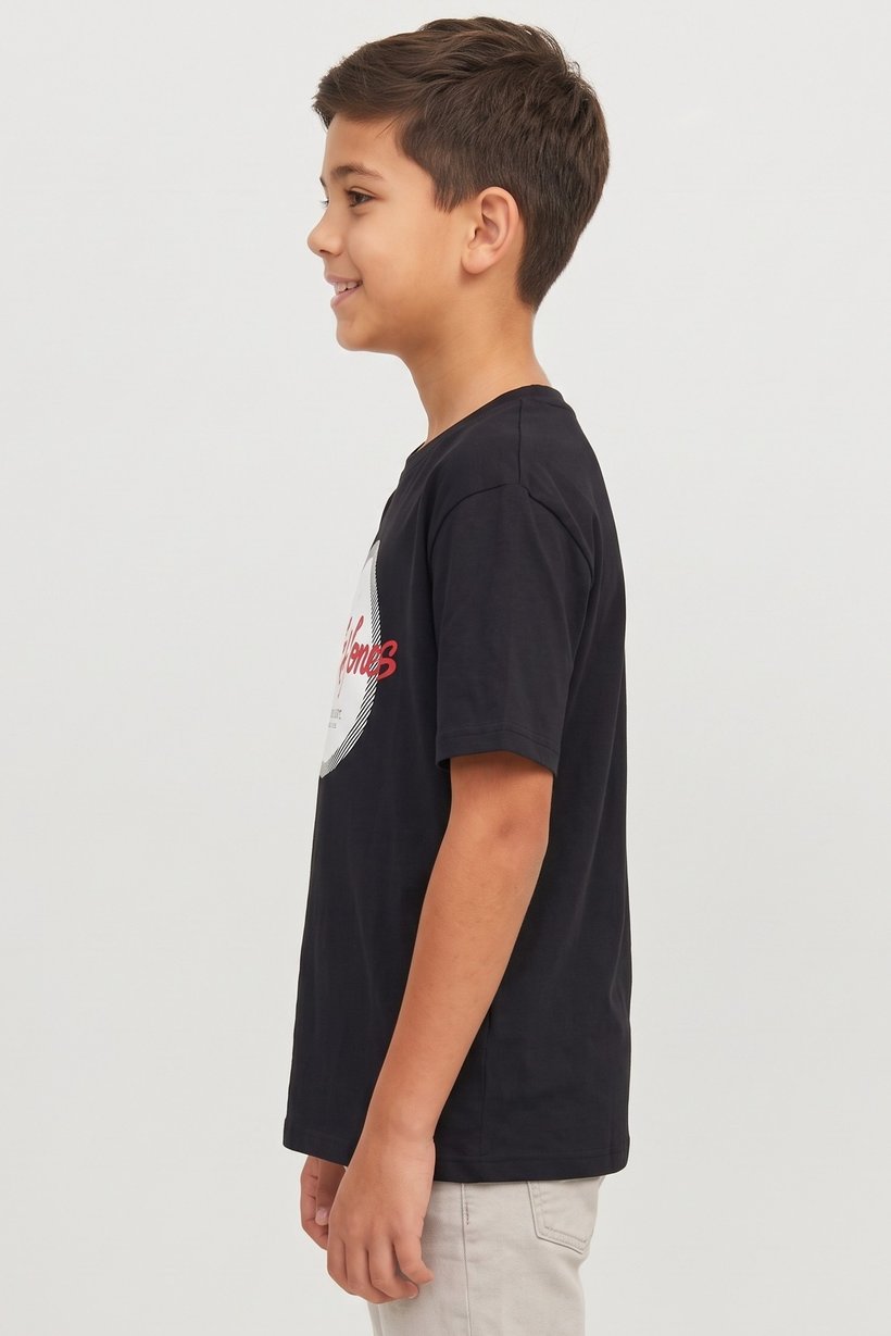 Kids Boy Crew Neck Short Sleeve Graphic Print T-Shirt, Black