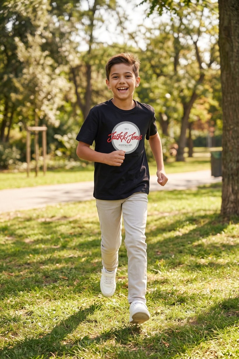 Kids Boy Crew Neck Short Sleeve Graphic Print T-Shirt, Black