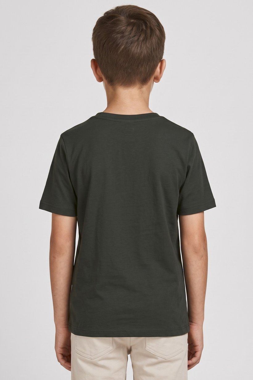 Kids Boy Crew Neck Short Sleeve Graphic Print T-Shirt, Dark Green