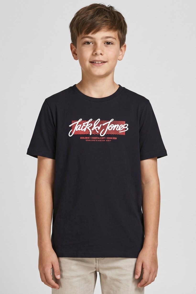 Kids Boy Crew Neck Short Sleeve Graphic Print T-Shirt, Deep Navy