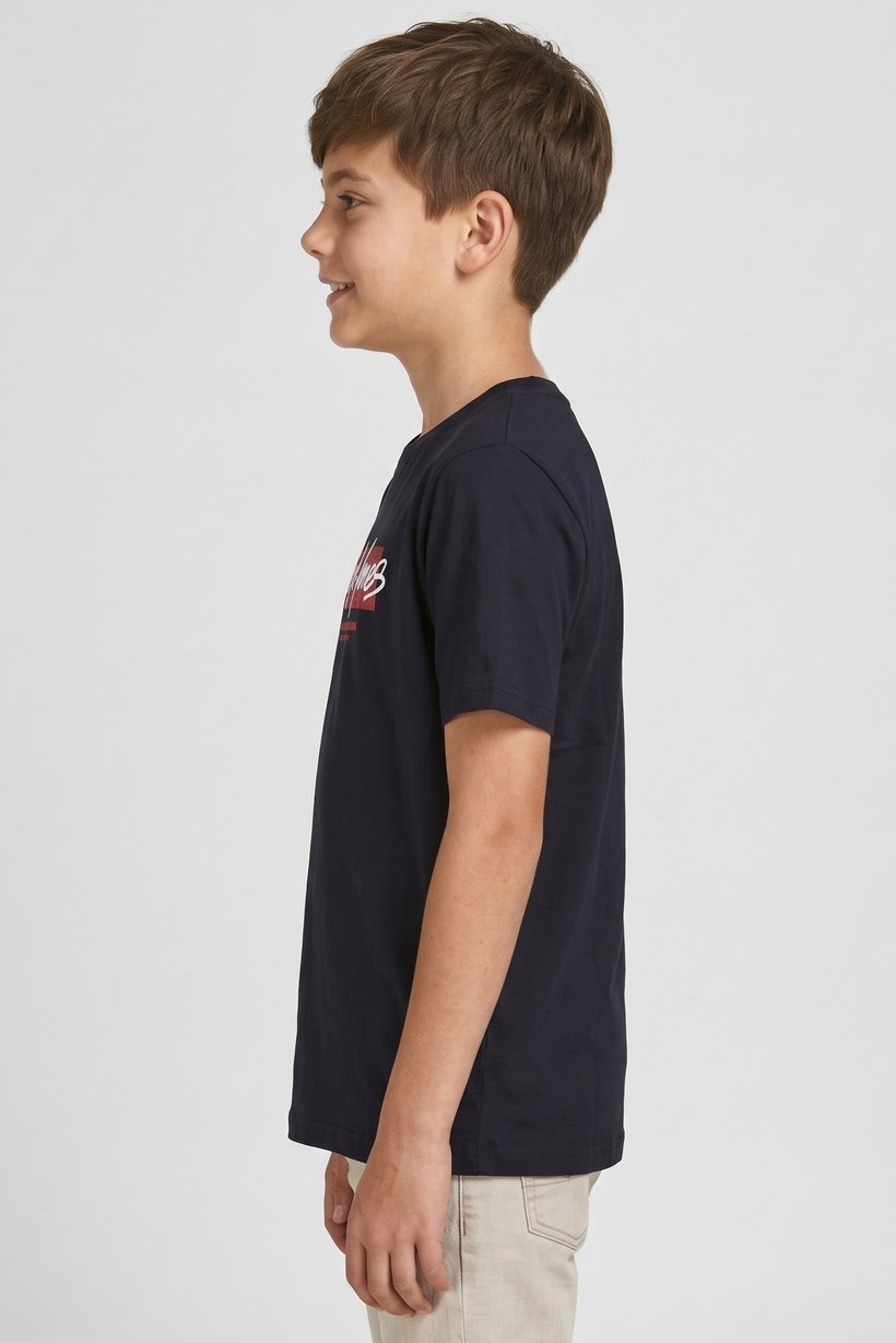 Kids Boy Crew Neck Short Sleeve Graphic Print T-Shirt, Deep Navy