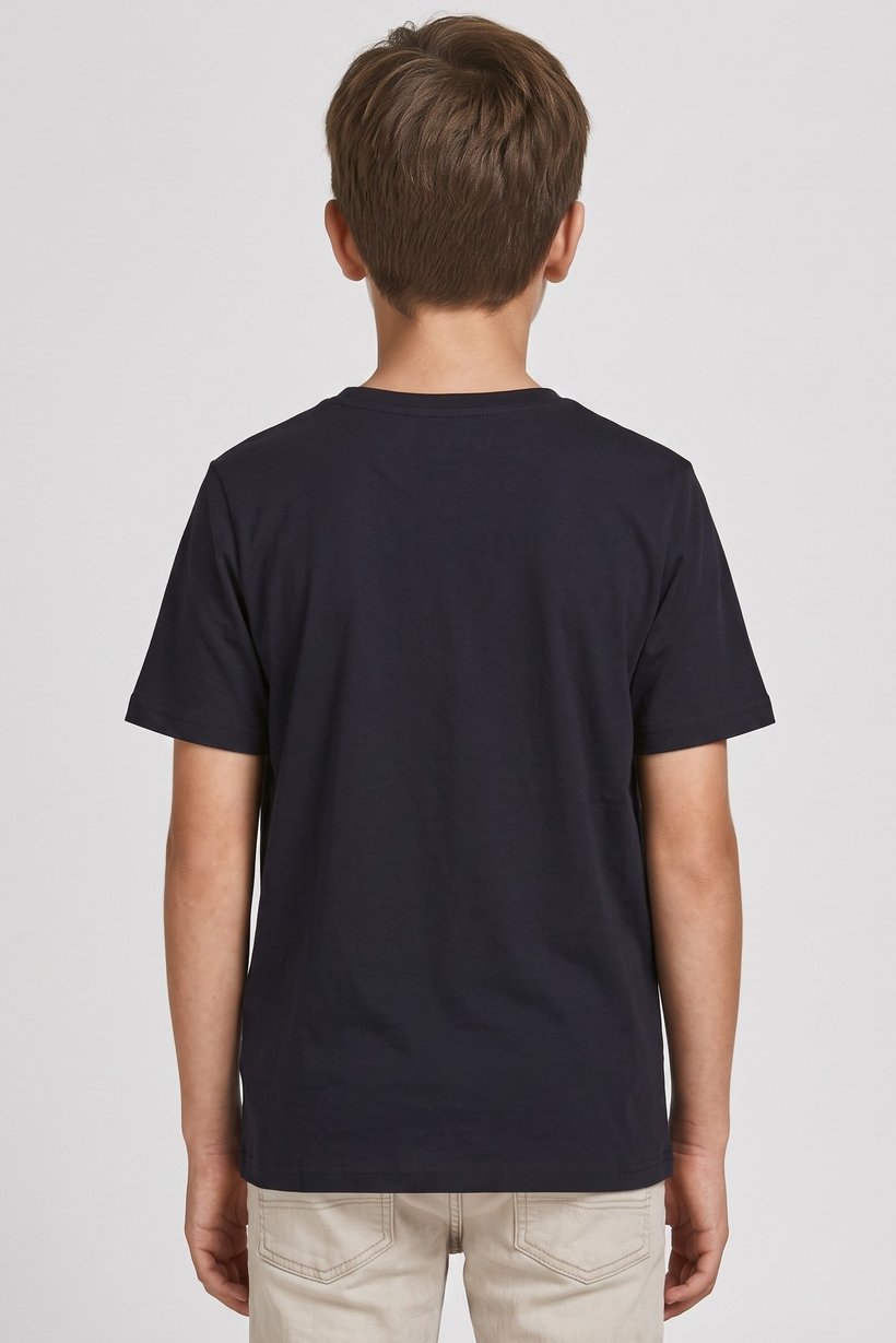 Kids Boy Crew Neck Short Sleeve Graphic Print T-Shirt, Deep Navy