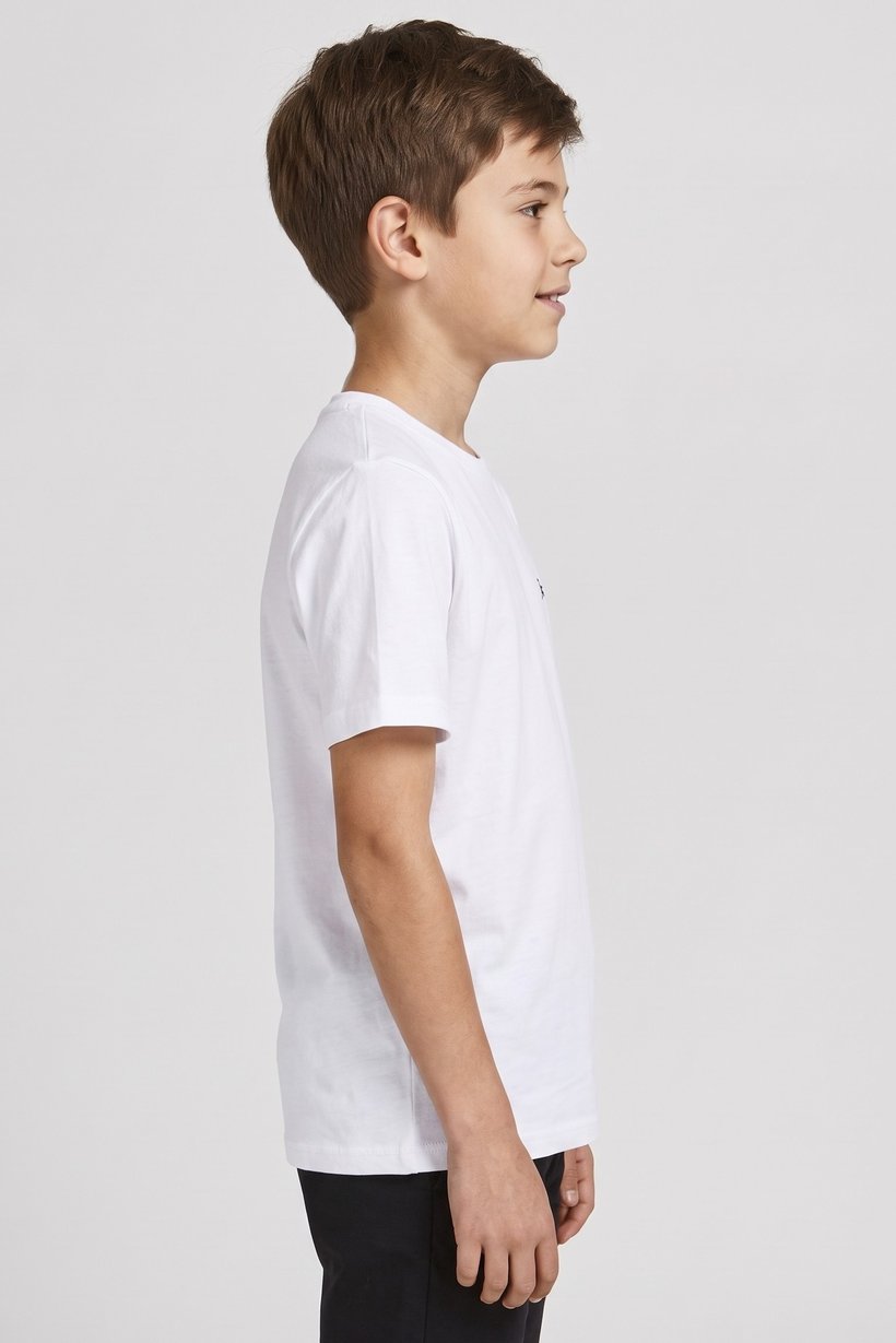 Kids Boy Crew Neck Short Sleeve Graphic Print T-Shirt, White