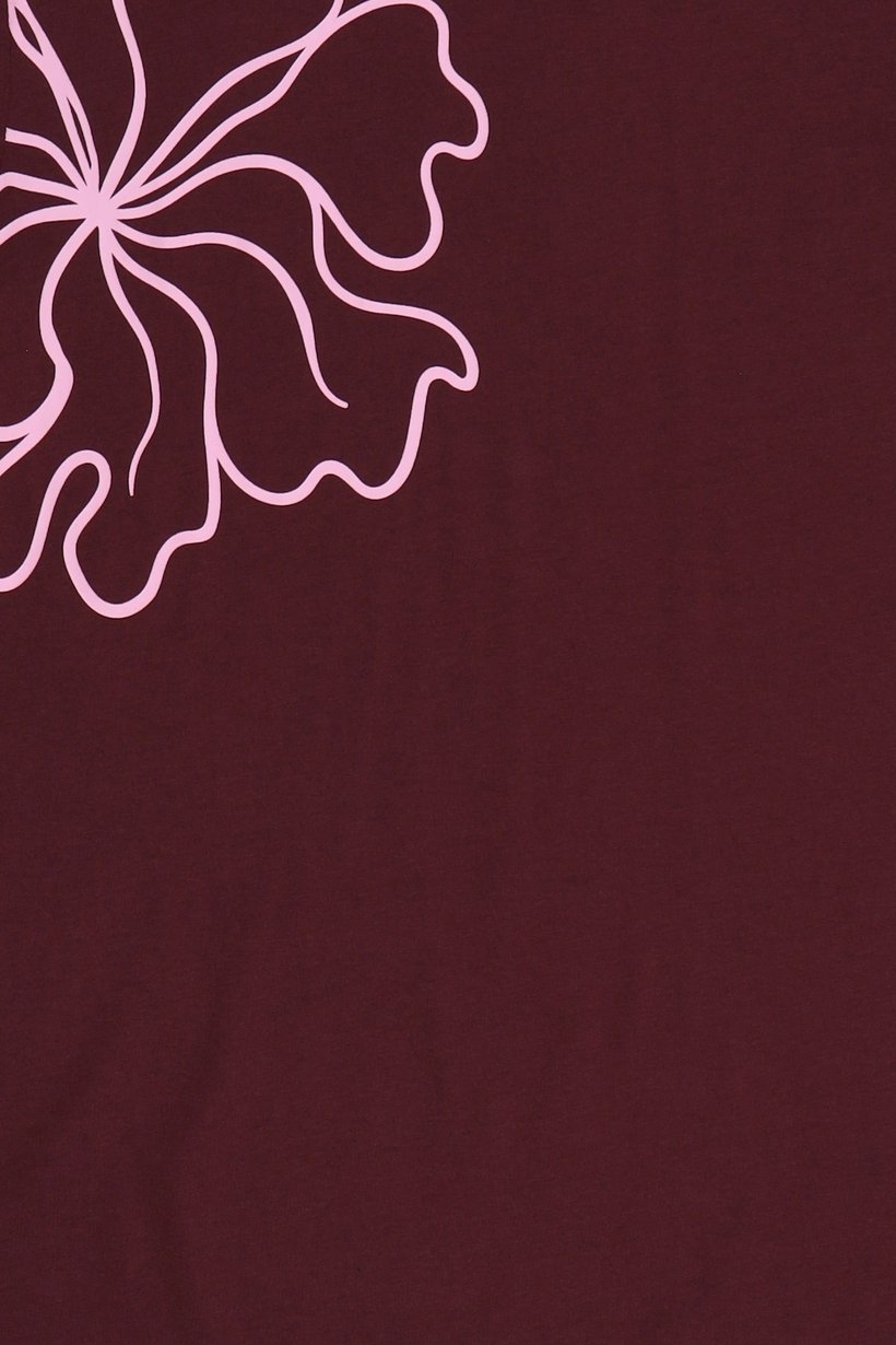 Women Crew Neck Short Sleeve Graphic Print T-Shirt, Maroon