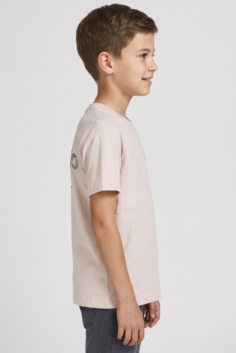 Kids Boy Crew Neck Short Sleeve Graphic Print T-Shirt, Beige