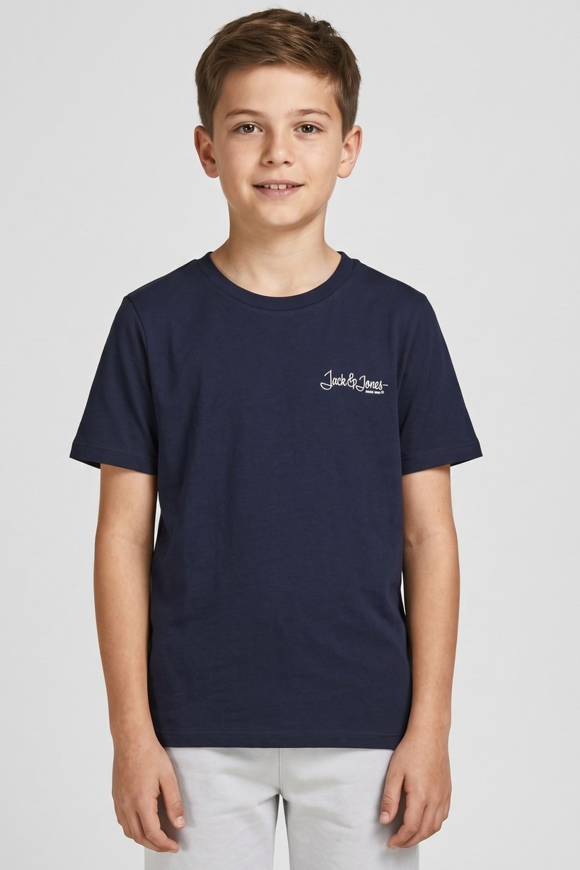 Kids Boy Crew Neck Short Sleeve Graphic Print T-Shirt, Navy