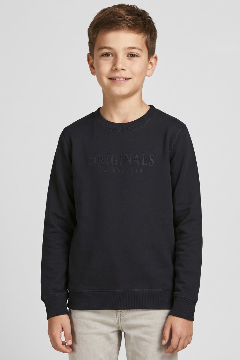 Kids Boys Brand Logo Long Sleeve Sweatshirt, Dark Green
