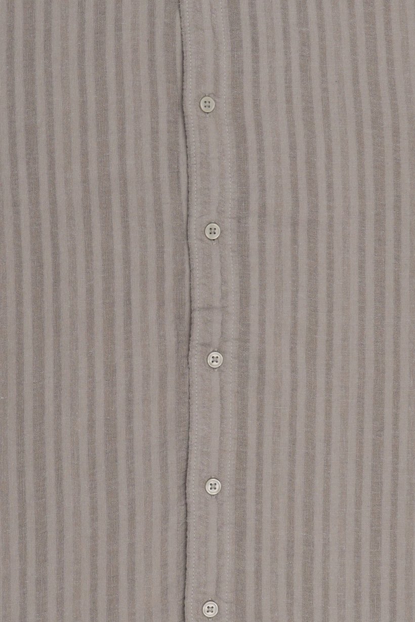 Men Regular Fit Stripe Long Sleeve Casual Shirt, Olive