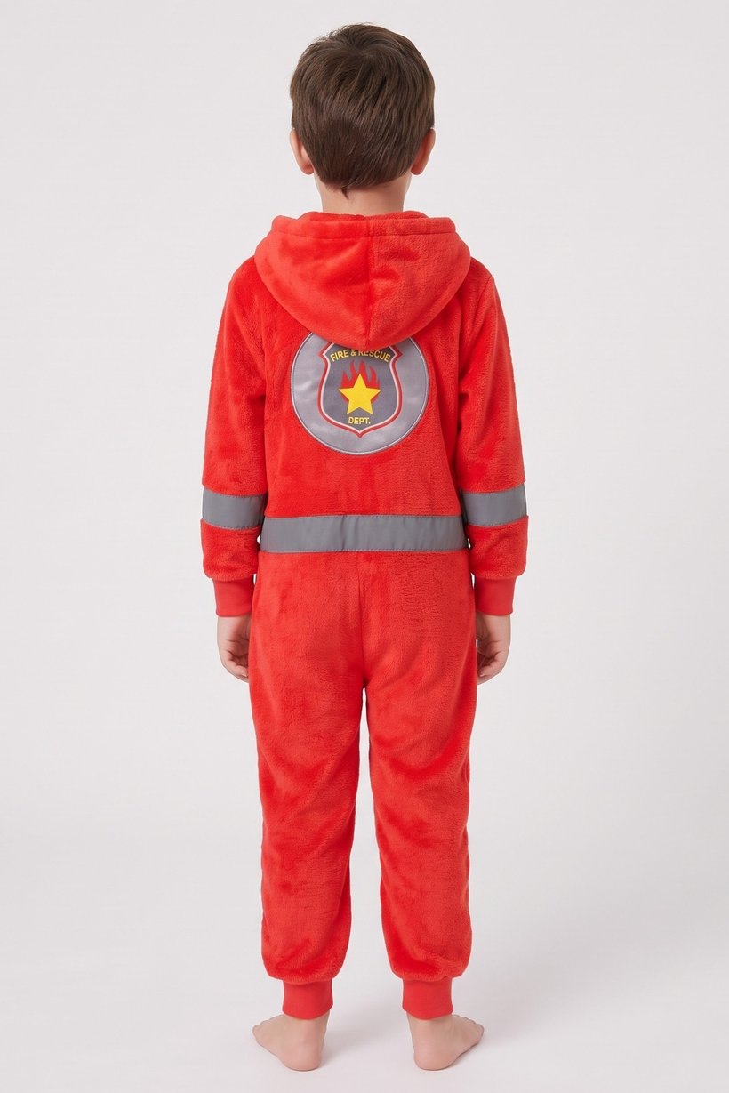Toddlers Boy Allover Print Long Sleeve Sleepwear, Orange