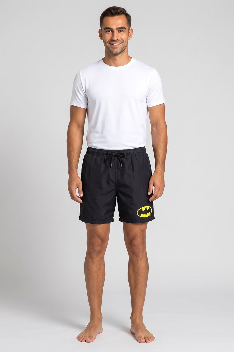 Men Brand Logo Board Shorts, Black
