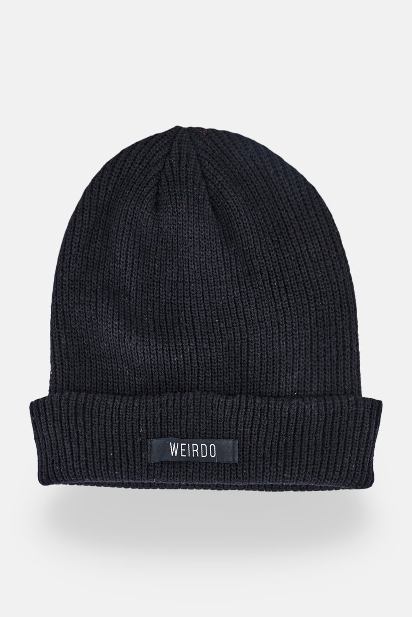 Women Knitted Beanie Hat, Black