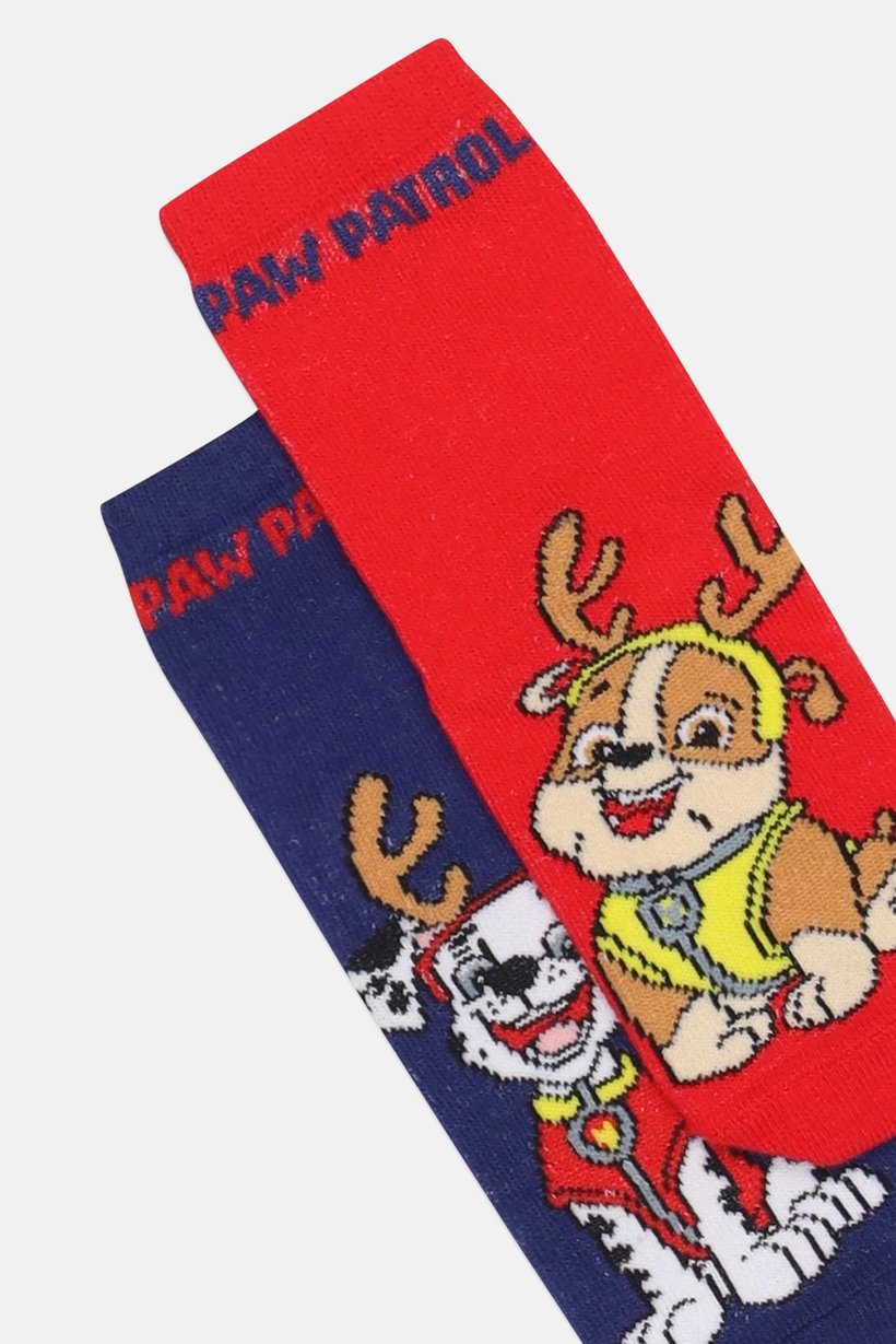 Toddlers Boy 2 Pairs Paw Patrol Crew Socks, Multicolor