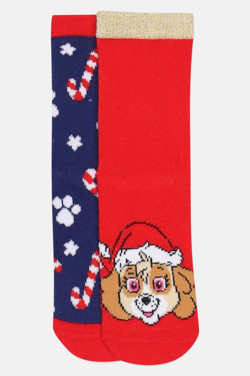 Kids Girl 2 Pairs Paw Patrol Crew Socks, Multicolor