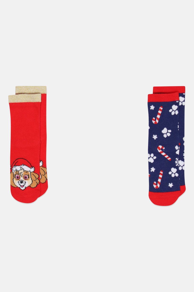 Kids Girl 2 Pairs Paw Patrol Crew Socks, Multicolor