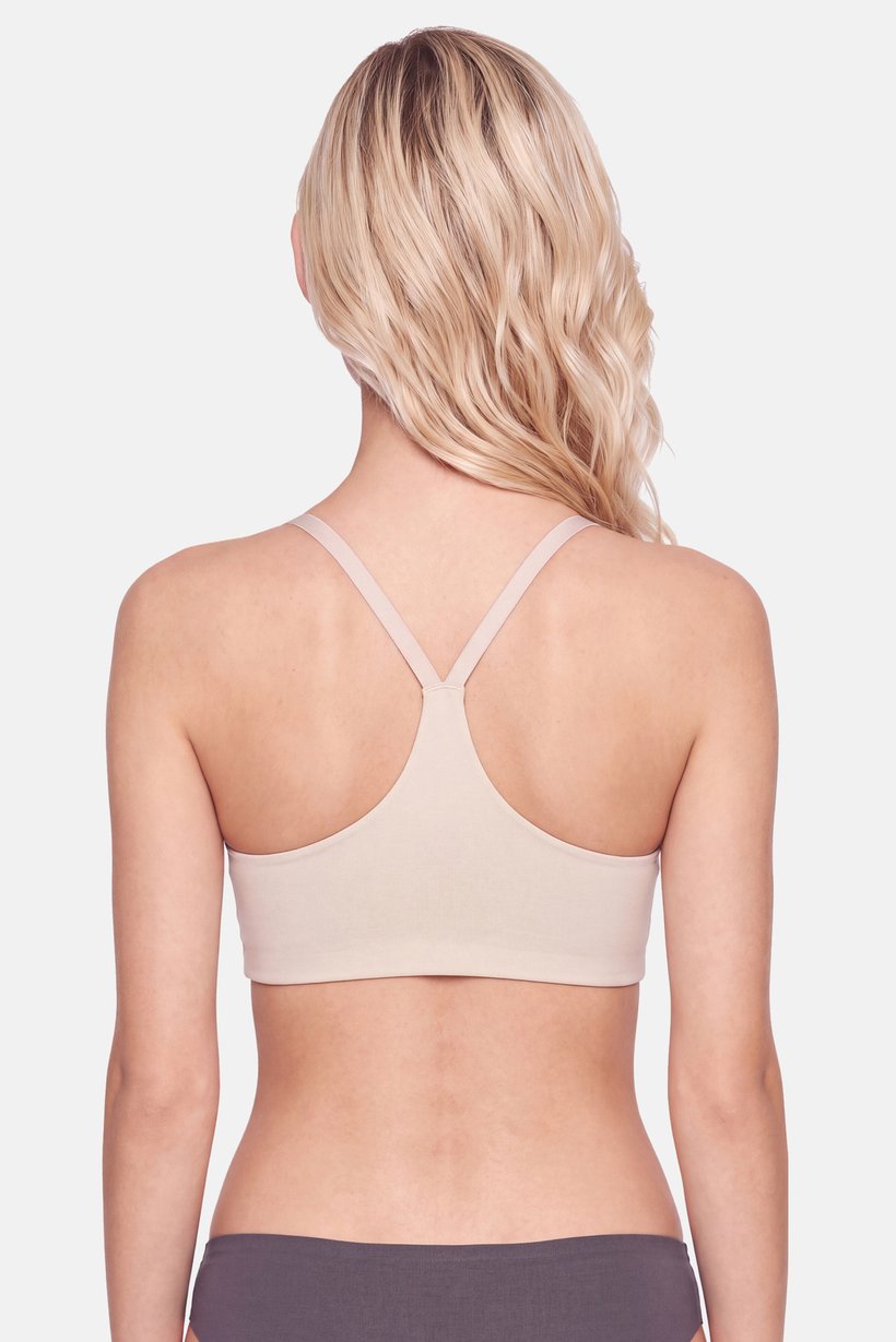 Women Solid Non Padded Bralette, Beige