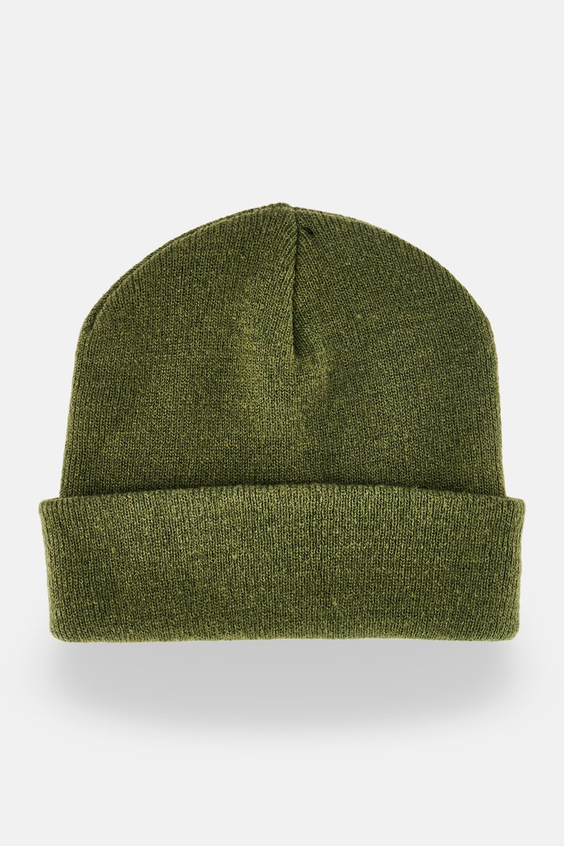 Men Textured Beanie, Olive