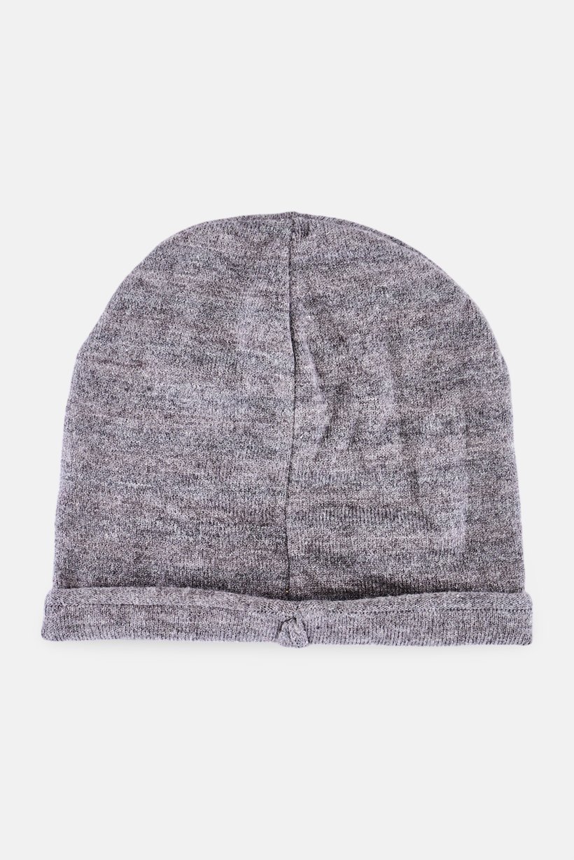 Men Solid Beanie Hat, Grey